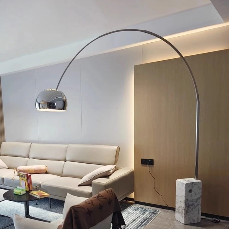 مصباح أرضي لصيد السمك من الرخام بتصميم كلاسيكي على الطراز الشمالي وأريكة غرفة المعيشة وإضاءة محيطة #2