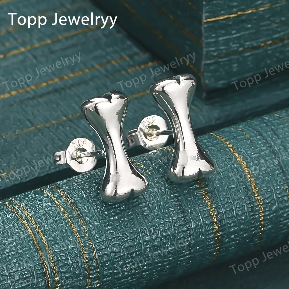 

Charm 925 Sterling Silver Cute Bone Earrings Fashion Ladies Wedding Accessories Gift Jewelry