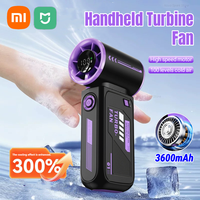Xiaomi Portable Handheld Turbian Fan 100 Wind Speeds Mini Bladeless Cold Fan Rechargeable Camping High Speed Electric Air Cooler