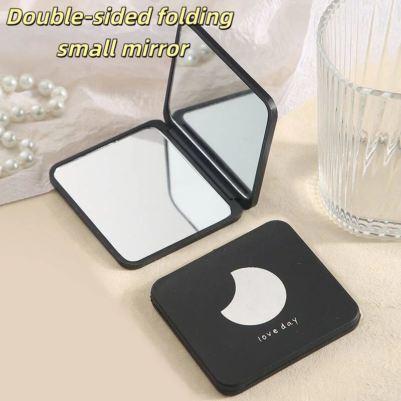 Portable Foldable Double  Mirror Cartoon Pattern Pocket Hand Makeup Mirror for Travel Girls Gift