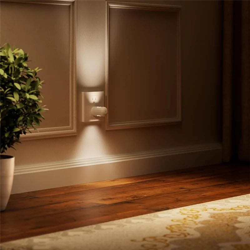 ไฟกลางคืนแบบเสียบปลั๊ก ABJO 6 ชิ้น ไฟ LED ส่องสว่างในเวลากลางคืนอัตโนมัติ, ไฟสร้างบรรยากาศสำหรับห้องนอนและทางเดิน ปลั๊กแบบ US