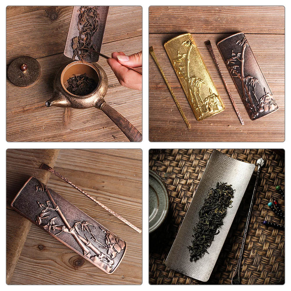

1 комплект, набор лопаток для китайского чая, аксессуар для чайной церемонии, держатель для листьев из сплава, практичная чайная ложка, домашние инструменты для чайной посуды в японском стиле