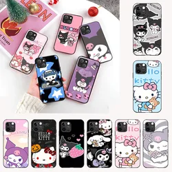 BK-11 Hello Kitty KuRoMi Silicone Case For Samsung A12 A8 A02S A82 S22 Ultra M51 M30 M31 M30S M21 M62 F62 M20 J8 Note 8 9 Plus