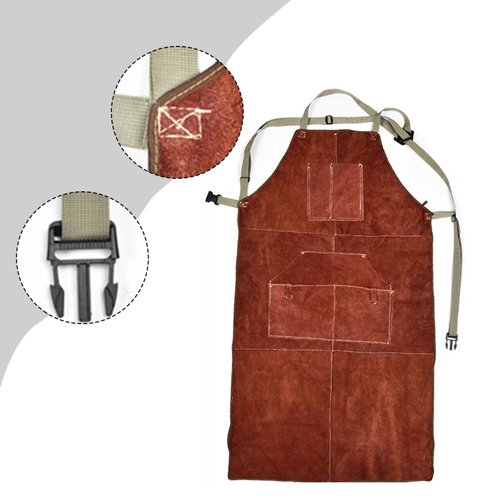 Cowhide Apron Heat And Flame Protection Cross-Back System For Comfort for maximum Protection From Sparks For Blacksmithing