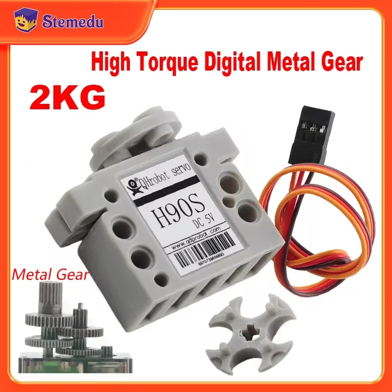 2KG Building Blocks Servo Motor 180° 360° High Torque Digital Metal Gear Compatible with legoeds Support Mixly Scratch Program