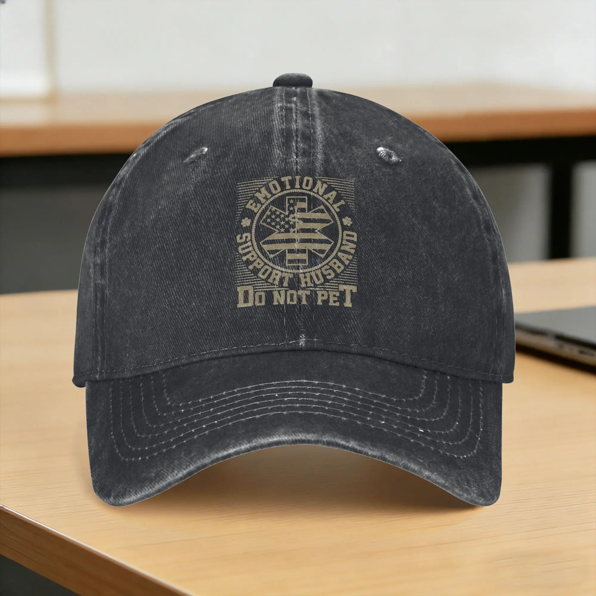 Summer Emotional Support Husband Do Not Pet Funny Baseball Cap Sun  Sun Visor Design Washed Trucker Hat Female Male Snapback Cap