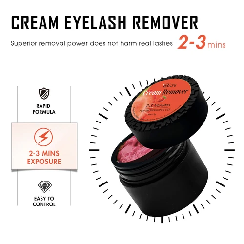 Imagen 2 del producto Crema eliminadora de extensiones de pestañas, eliminador de pegamento de pestañas eficiente, fórmula suave, fragancia especial de melón 15G