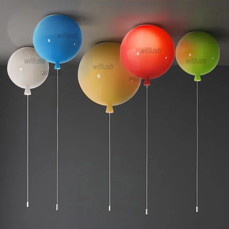 Multicolor Balloon Ceiling Lamp Bedroom Nursery Children's Room Kindergarten Hotel Mall Baby Room Colorful Modern Glass Light