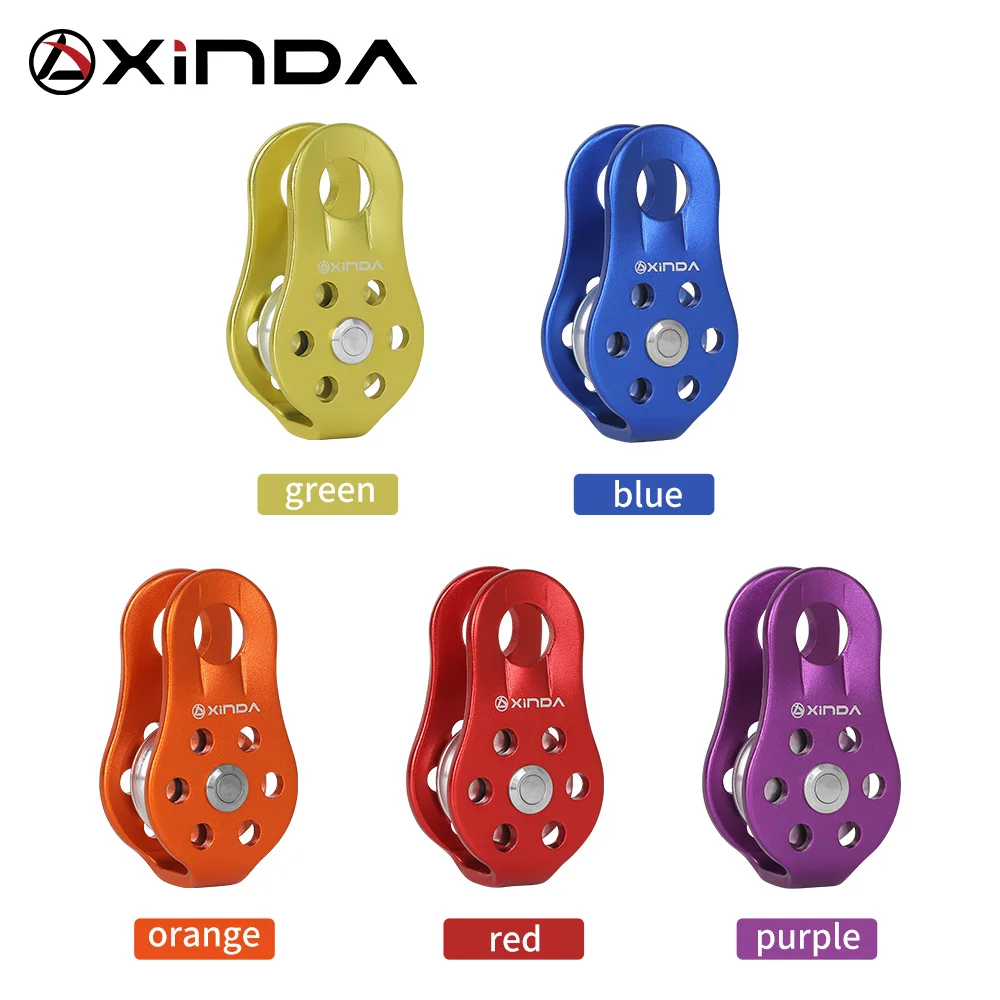 XINDA Klettern Riemenscheibe Feste Seitenplatte Einzelscheibe Riemenscheibe Outdoor Survival Tool High Altitud Traverse Transportierungsausrüstung