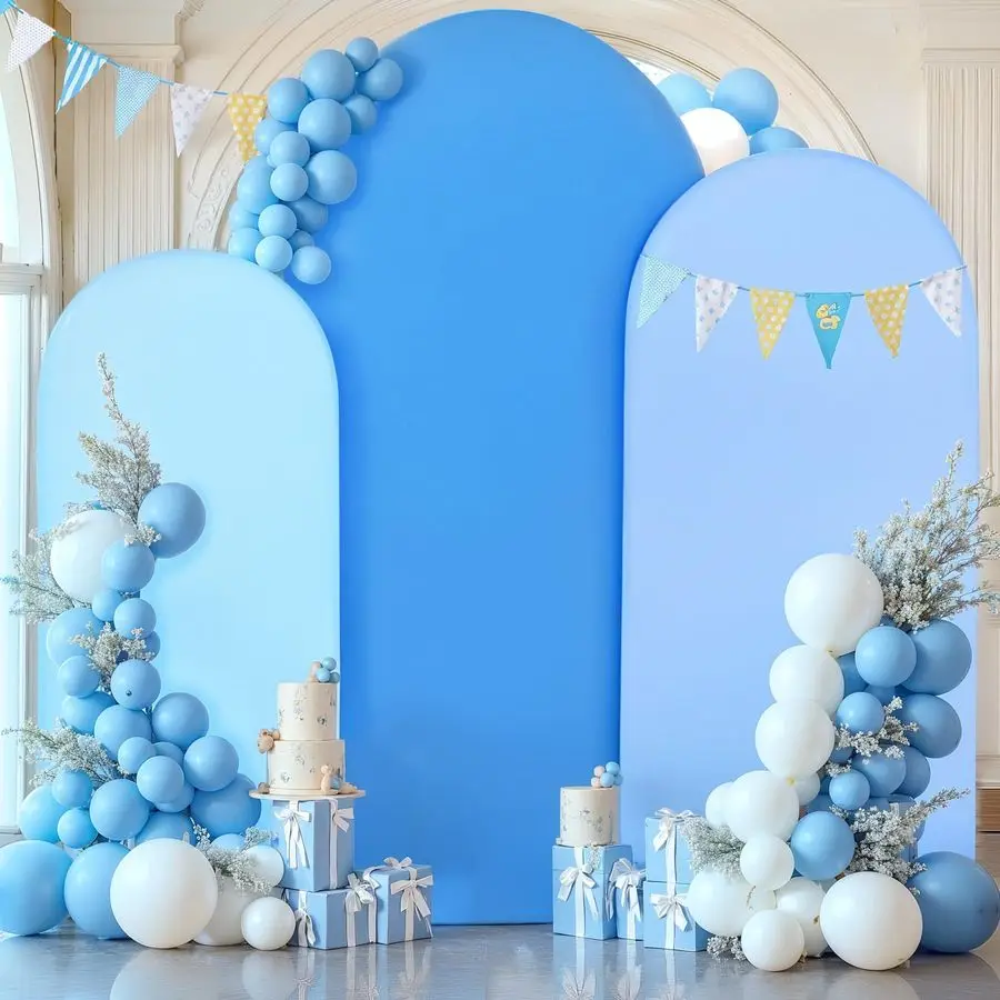 

Arch Backdrop Cover 3 Set7.2FT, 6.6FT, 6FT Spandex Wedding Balloon Arch Stand Covers for Baby Shower Boys Birthday Party Wedding