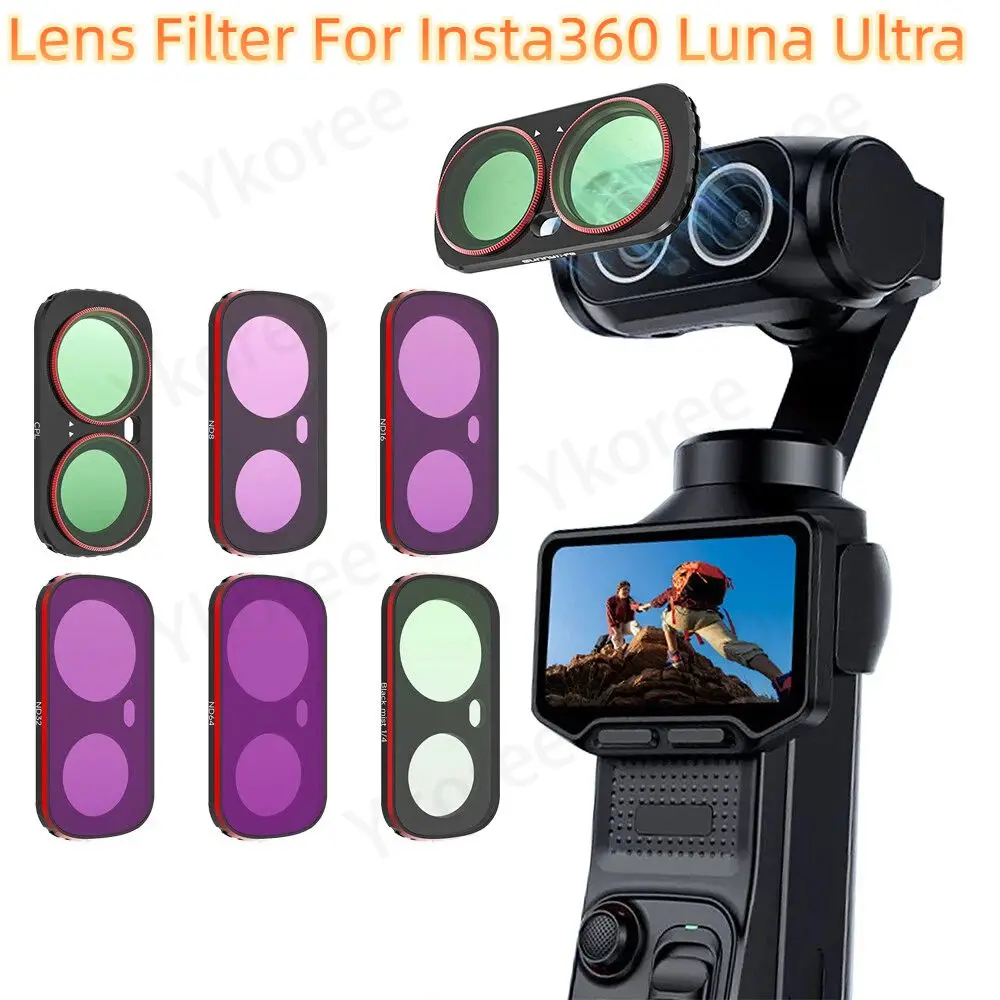 Kit de Filtros Magnéticos para Insta360 Luna Ultra UV CPL ND8/ND16/ND32/ND64, Filtro Black Mist, Filtro LPR, Acessórios para Gimbal