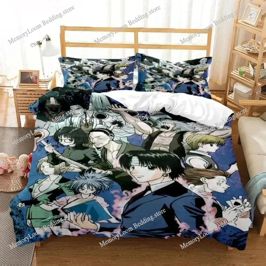 3D Printed Anime HUNTER HUNTER Bedding Set Boys Girls Twin Queen Size Duvet Cover Pillowcase Bed Kids Adult Home Textileextile