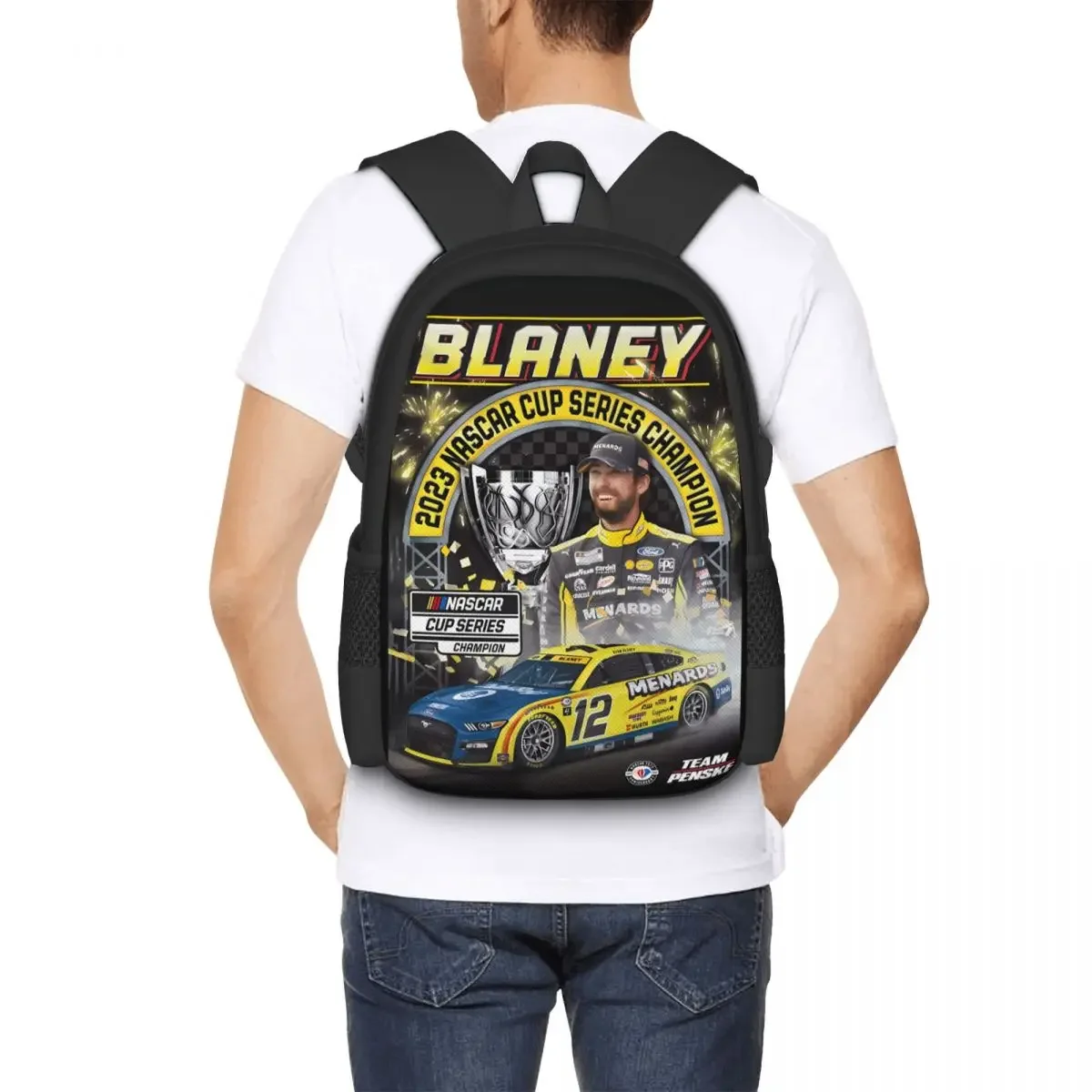 Ryan Blaney 12 Champion Travel Laptop Backpack, Business College School Computer Bag Gift for Men & Women