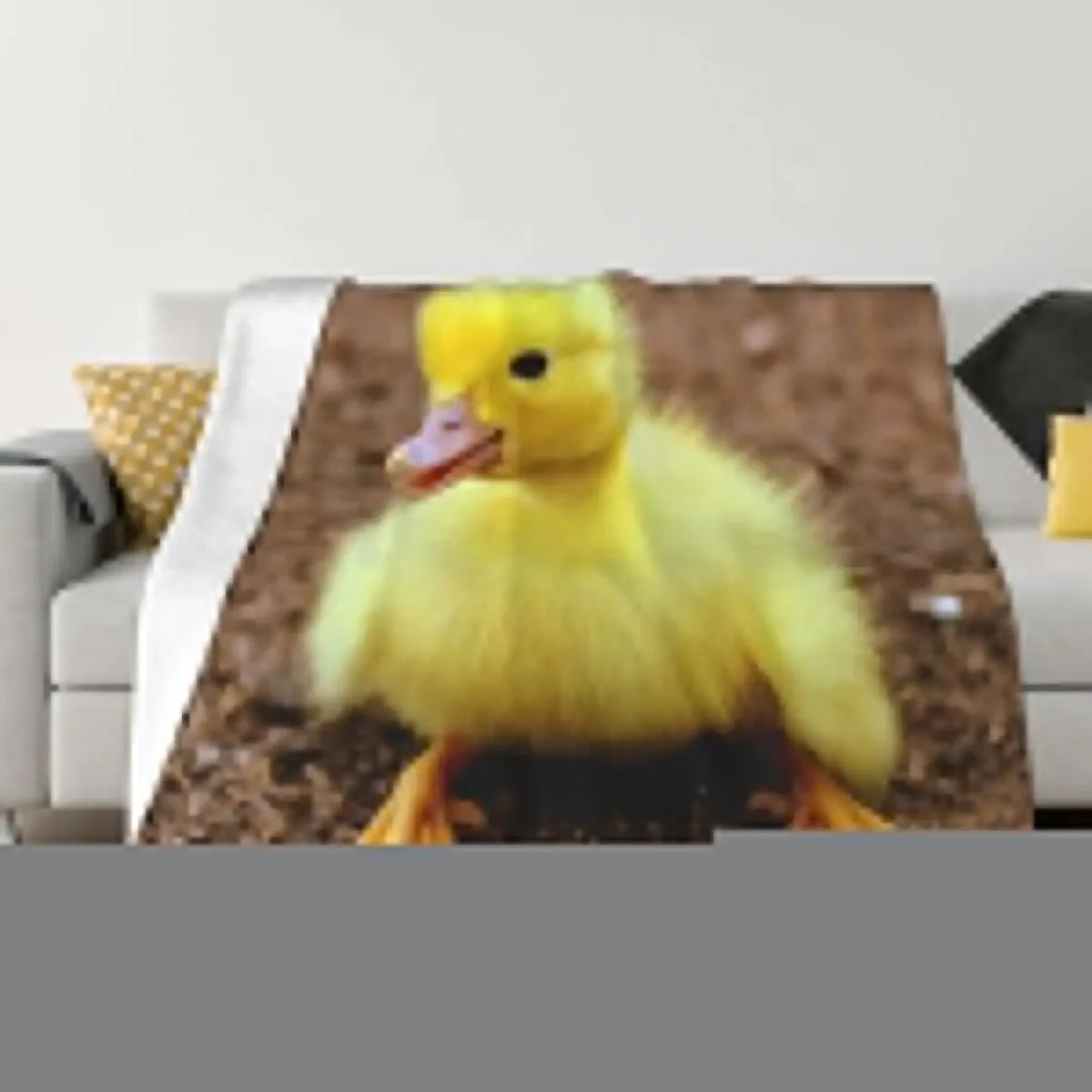 ANIMALS #62 - Adorable Yellow Duckling Throw Blanket Cute Plaid Sofa Throw Blankets