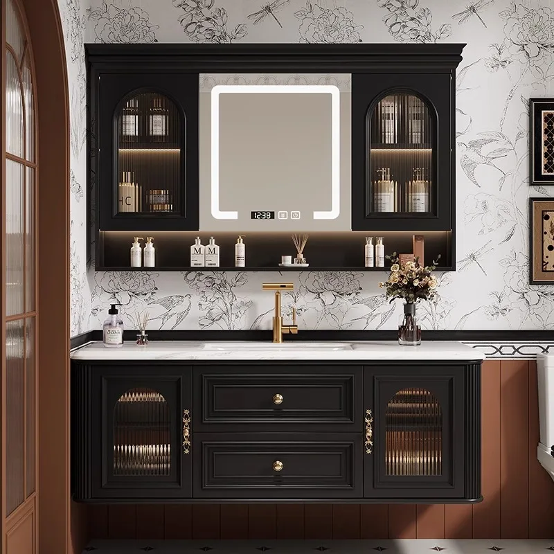 

Smart Embedded Bathroom Cabinets with Lamp Retro Toilet Dresser Bathroom Mirror Oak Furniture Das Ist Eine Badezimmertoilette MH