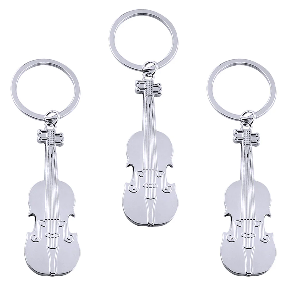 Violin Corkscrew Keychains Rings Pendants Musical Instrument Ornament Bag Hanging Decors