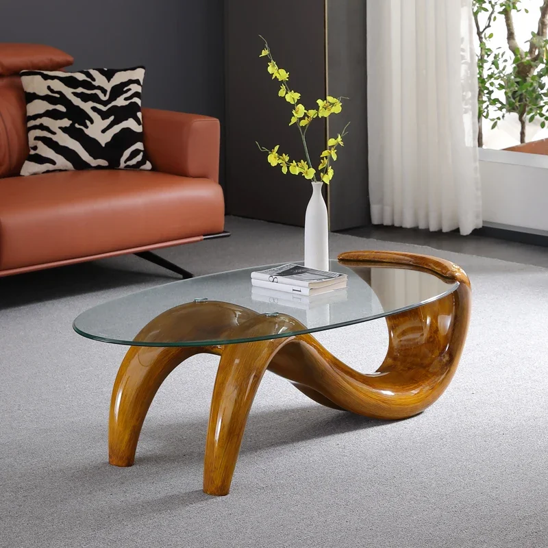 

Coffee Table Tempered Glass Oval Minimalist Modern Fashion Living Room Creative Tea Table Coffee Tables Desk Mesa Muebles Mesas