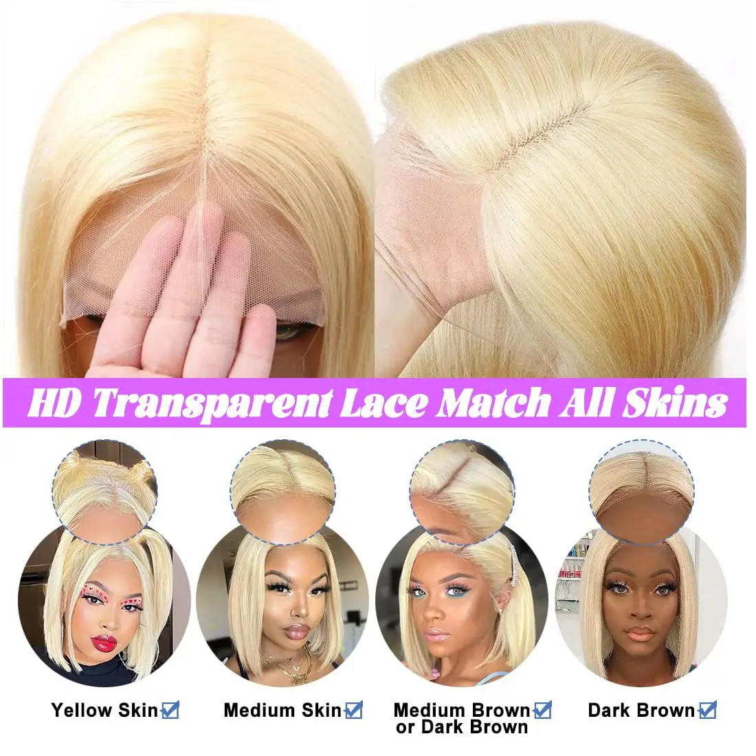 220 الكثافة بوب شعر مستعار 5x5 Hd الدانتيل إغلاق شعر مستعار مستقيم 613 شقراء العسل 100% البرازيلي شعر الإنسان الملونة باروكة من شعر طبيعي للمرأة