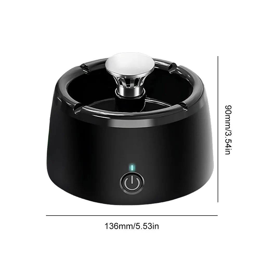 Smart Negative Purification Ashtray Rechargeable Smoke Free Cigarette Ashtray Round Multifunctional for Car Indoor Home Office