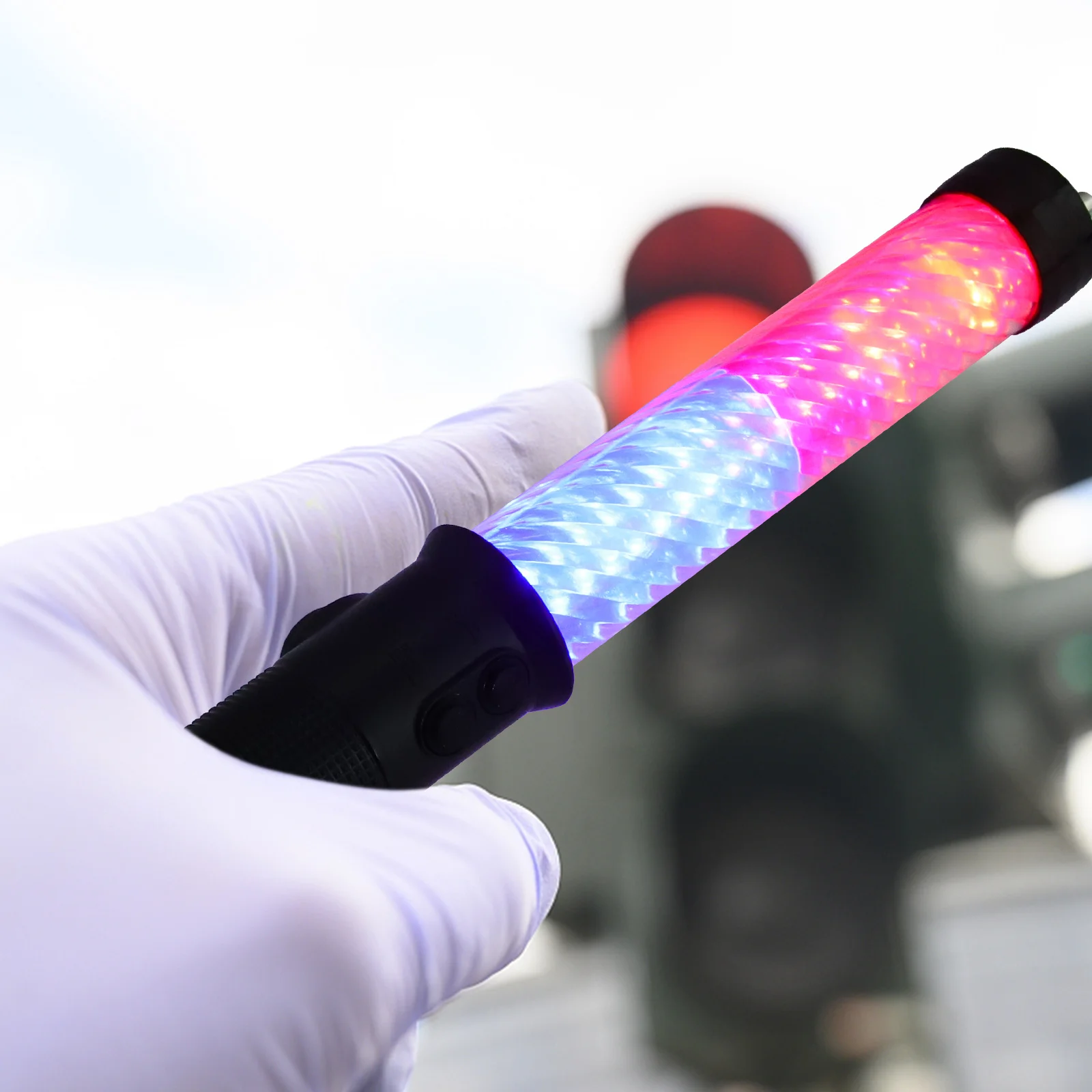 Flashar o farol lanterna LED Glow Stick com clipe de controle de tráfego para estrada