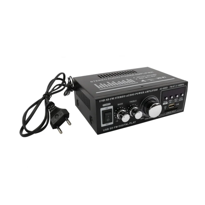 Mini USB SD FM Stereo Audio Power Amplifier for Home Theater Game Machine Sound Receiver Box with Radio Function