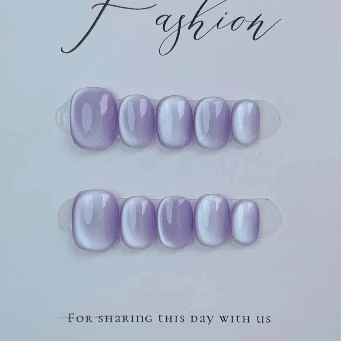 

10 шт. коротких накладных ногтей-балерин ручной работы, синие, с эффектом кошачьего глаза, готовые к носке, на клейкой основе, полное покрытие, искусственные ногти, Uñas, 네일팁