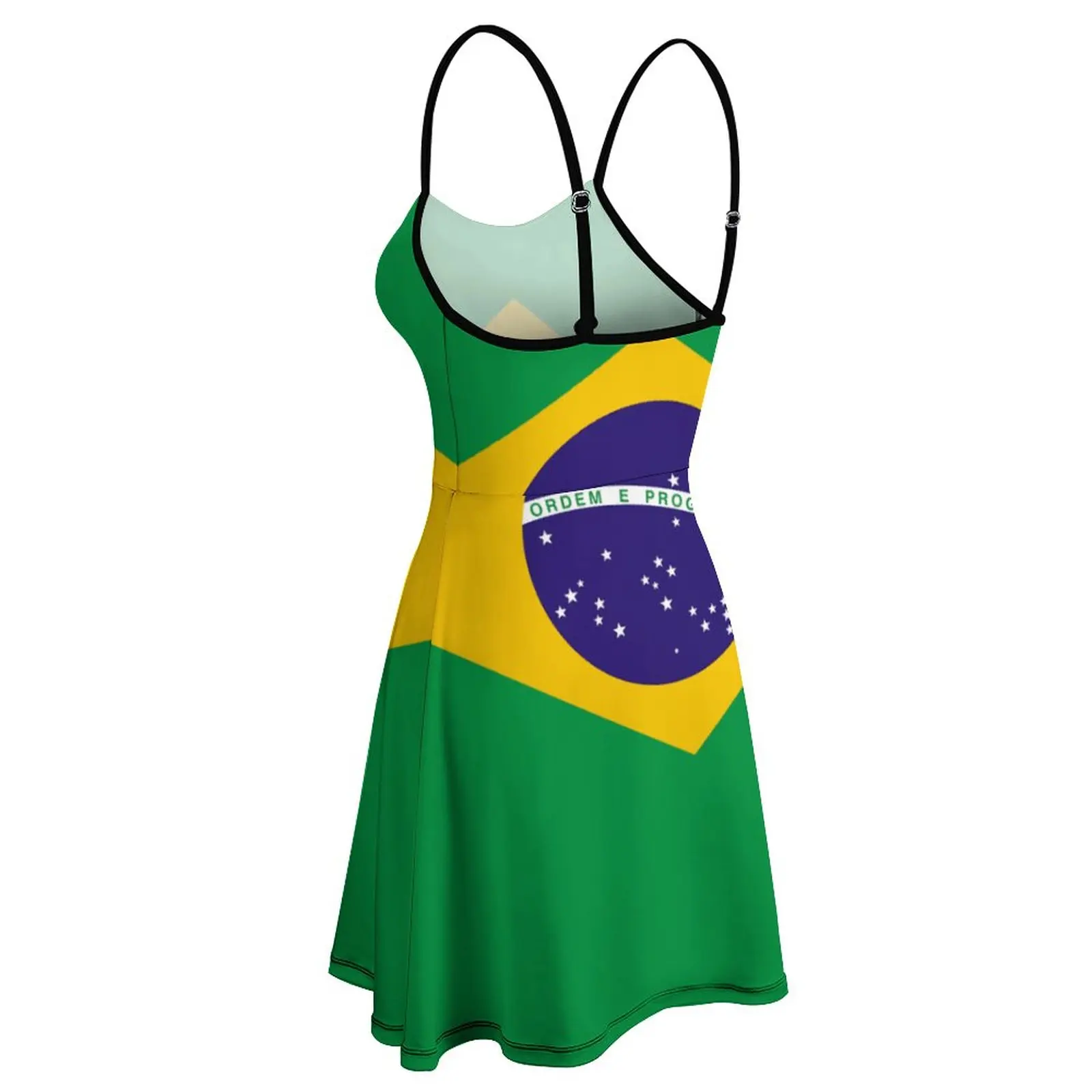 Vestido con tirantes de la bandera de Brasil para mujer, ropa Sexy clásica para fiestas, Humor