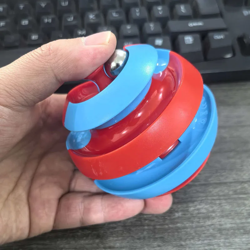 Unique Orbit Ball Fidget Spinner Big Size 8CM Creative Hand Eye Coordination Autism ADHD Stress Reliever Toys Adults Teens