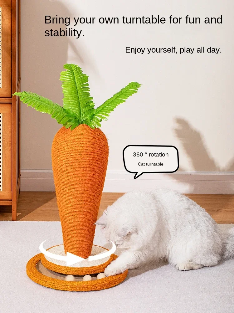 Sisal cat scratching column carrot cat scratching board cat climbing frame integrated wear-resistant non-chip   claw grinder toy