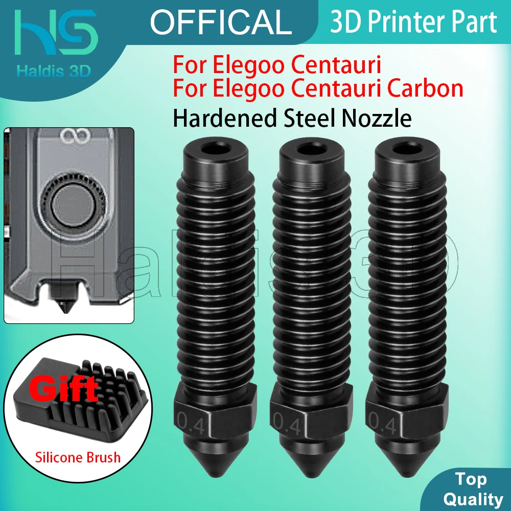 

For Elegoo Centauri Hardened Steel Nozzle 0.4mm High Quality Hotend Nozzles For Centauri Carbon 3D Printer Replacement Parts