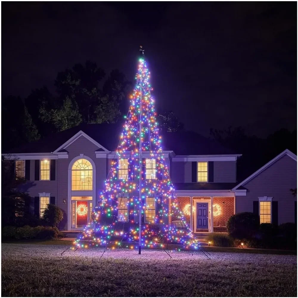 

LED Christmas Tree, Outdoor Christma Decorations, Multicolor 1200 LED Tree, 20ft Christmas