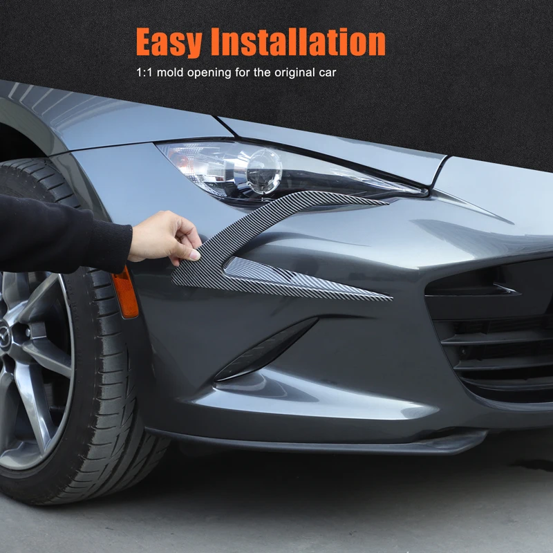 

Декоративная рамка решетки воздухозаборника переднего бампера, декоративные накладки на бампер, с рисунком под карбон, для Mazda MX-5 2016+ года выпуска.