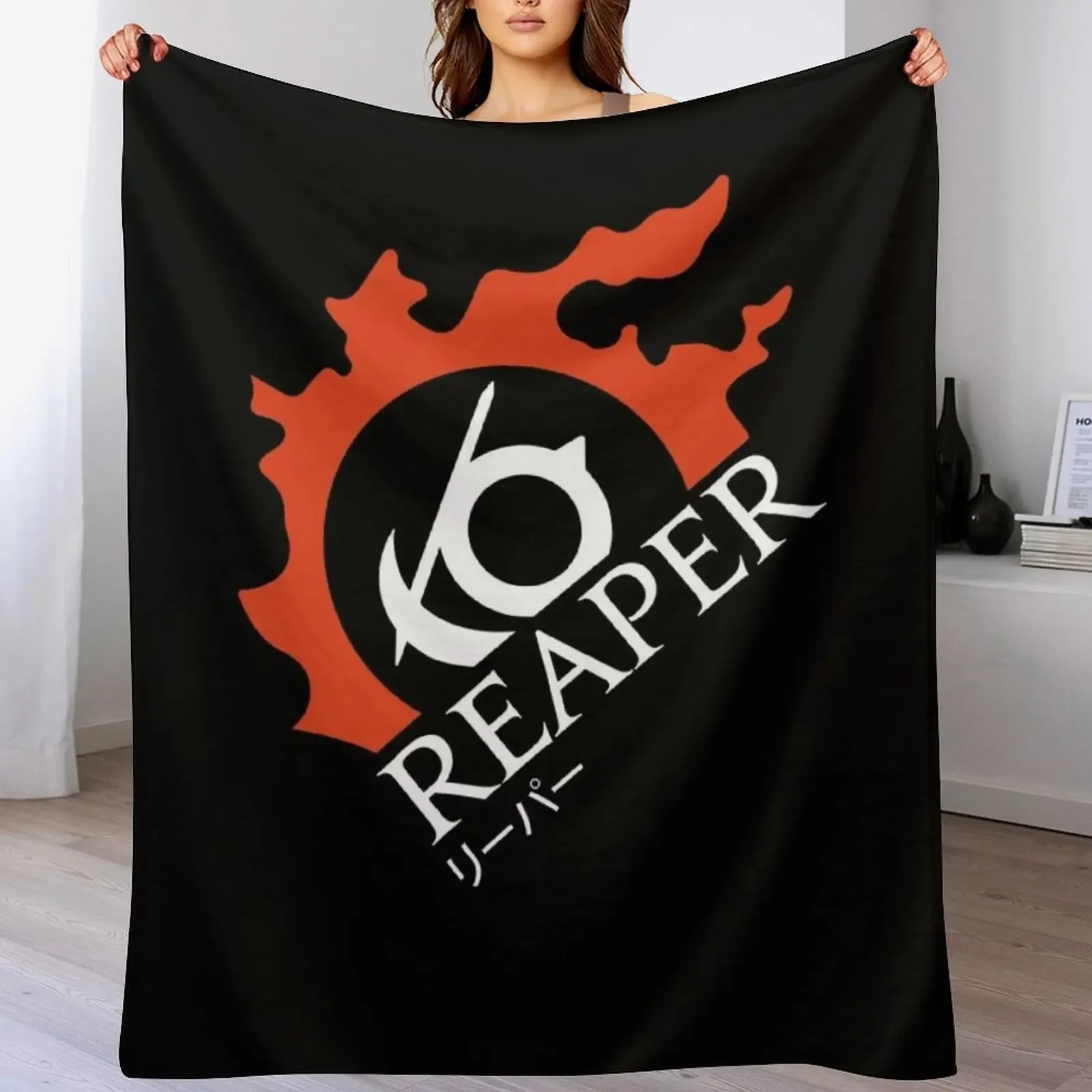 

Reaper - For Warriors of Light & Darkness Throw Blanket Heavy Soft Plaid Hairys Sofas Blankets