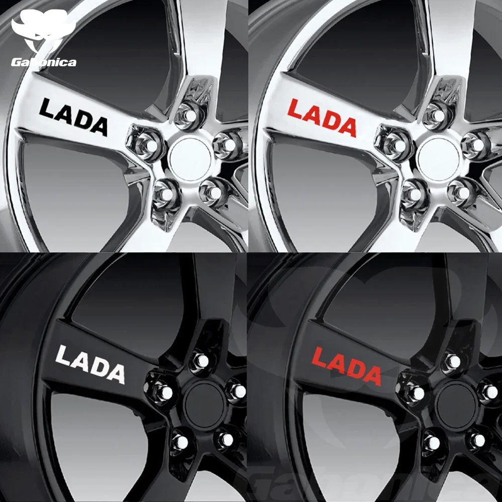 New 4pcs Car Wheel Sticker Reflective Decoration Custom Sticker For LADA GRANTA LARGUS NIVA VESTA Xray Decal Tuning  Accessories