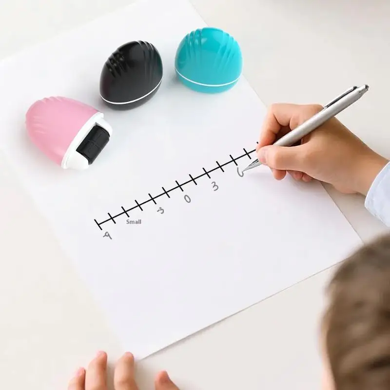 1pc English Seal Double Line Grid Roller Seal Roller Stamp Math Correction Tool Convenient Teacher's Teaching For Mathematics
