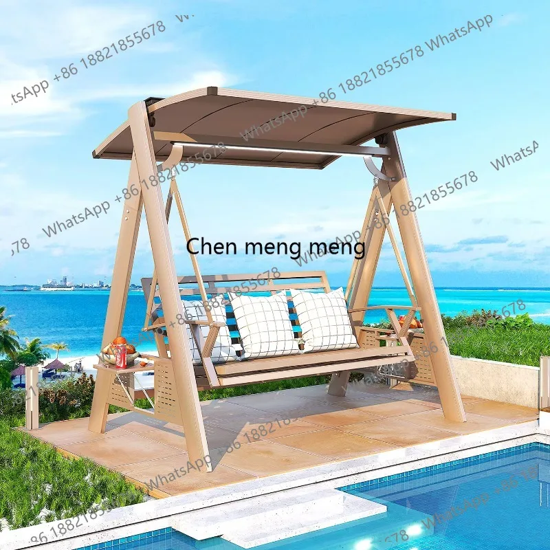 Manufacturer New Design Metal Rainproof and Rust Proof Outdoor Terrace Patio Swing Chair with Aluminum Canopy Customized