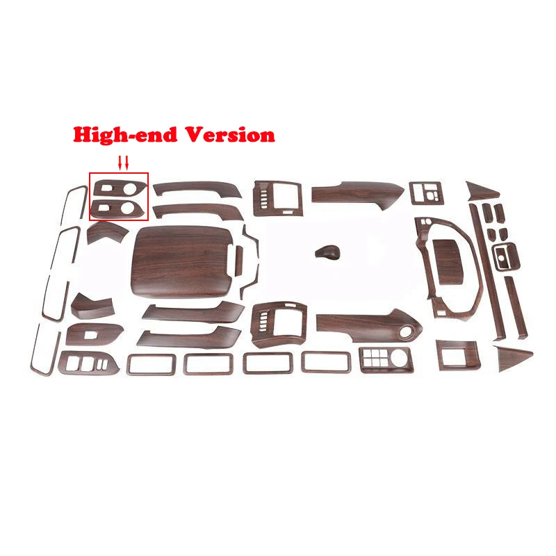 Wood Color Cover Trim Guard Panel Overlay Frame Kit 2018-2020 For Toyota Land Cruiser Prado LC150 FJ150 Car Styling Accessories