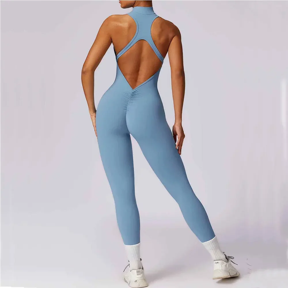 

Women's Tracksuit Yoga Set Zipper Jumpsuits One Piece Fitness Workout Rompers Sportswear Gym Set Push Up Workout Clothes Women