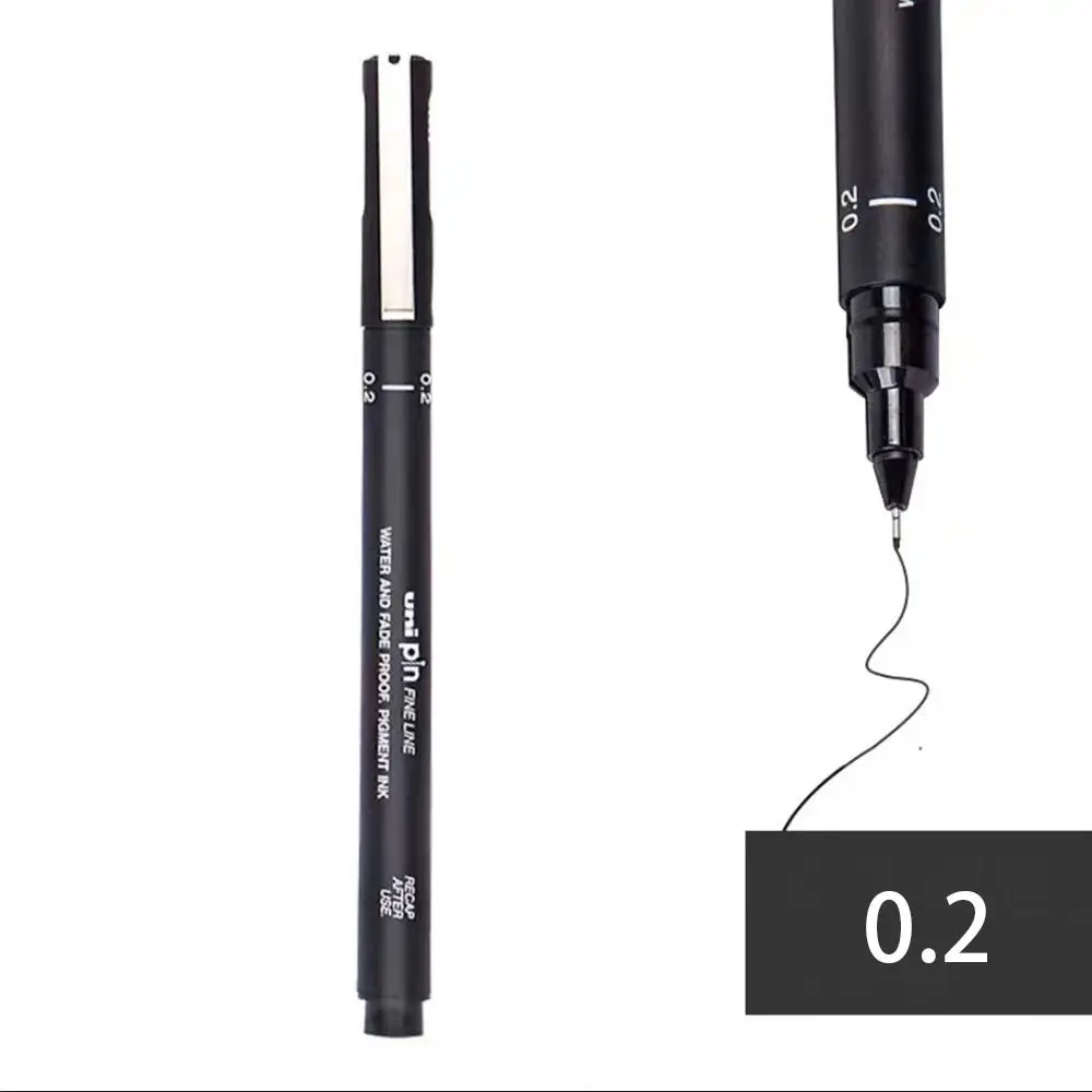 

6Pcs/lot Ultra Fine Line Pin Drawing Pen Black Ink 005 01 02 03 05 08 Micron Fineliner Pigment Office School Set Art Marker