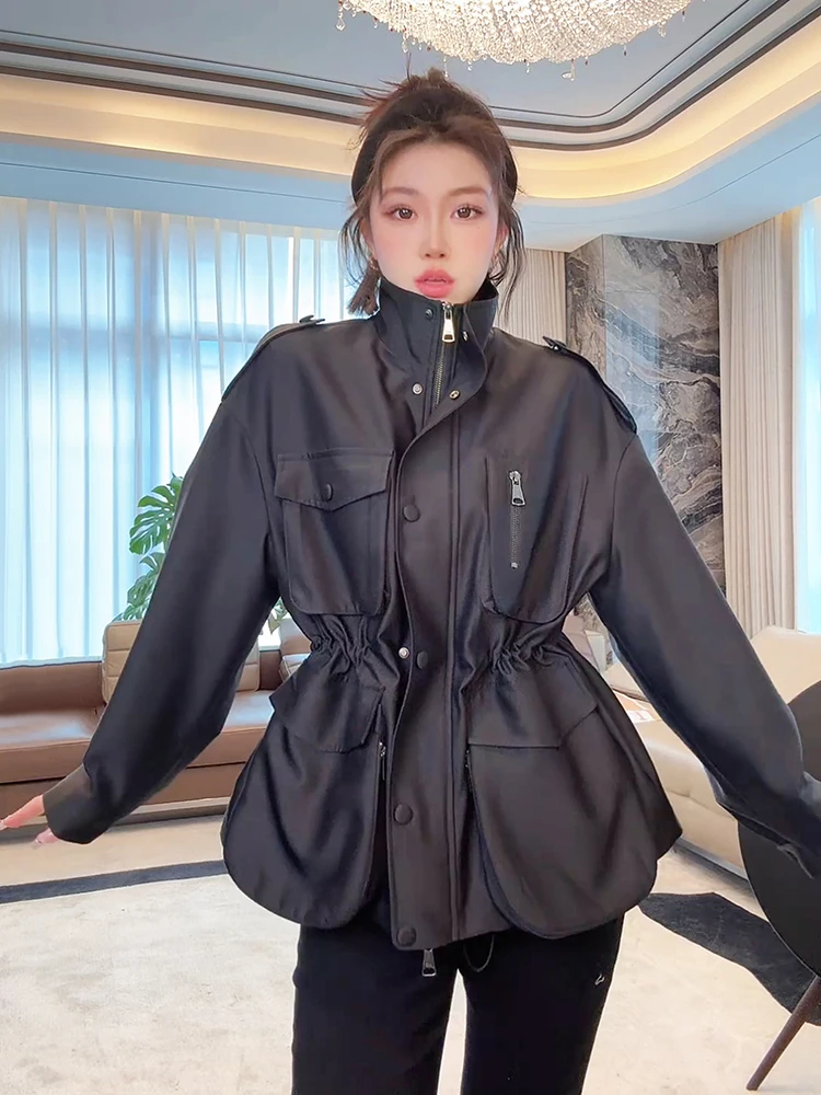 

Личная коллекция Lao Yang, мягкая рабочая одежда Audrey Mist Sensation, пальто на талии, утягивающая верхняя одежда Bla