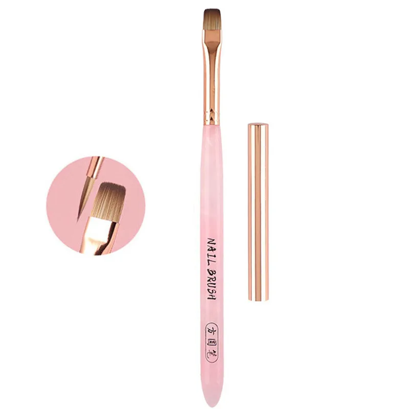 1/3PCS Pink Transparent Handle Brush For Manicure Painting Brush Uv Gel Extension Builder Drawing Pen