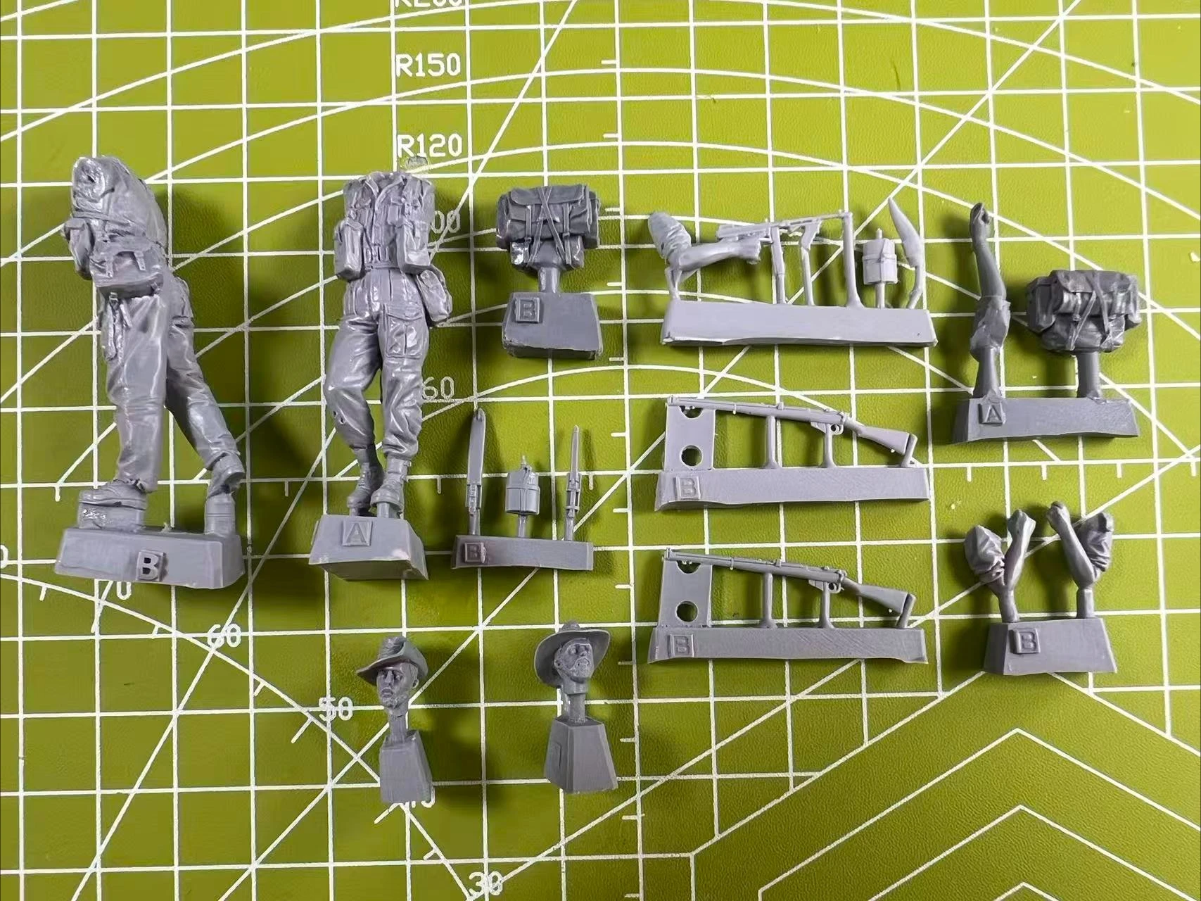 1: 35 Die Casting Resin Model US Jungle Force Model Scene Model Toy Unpainted State