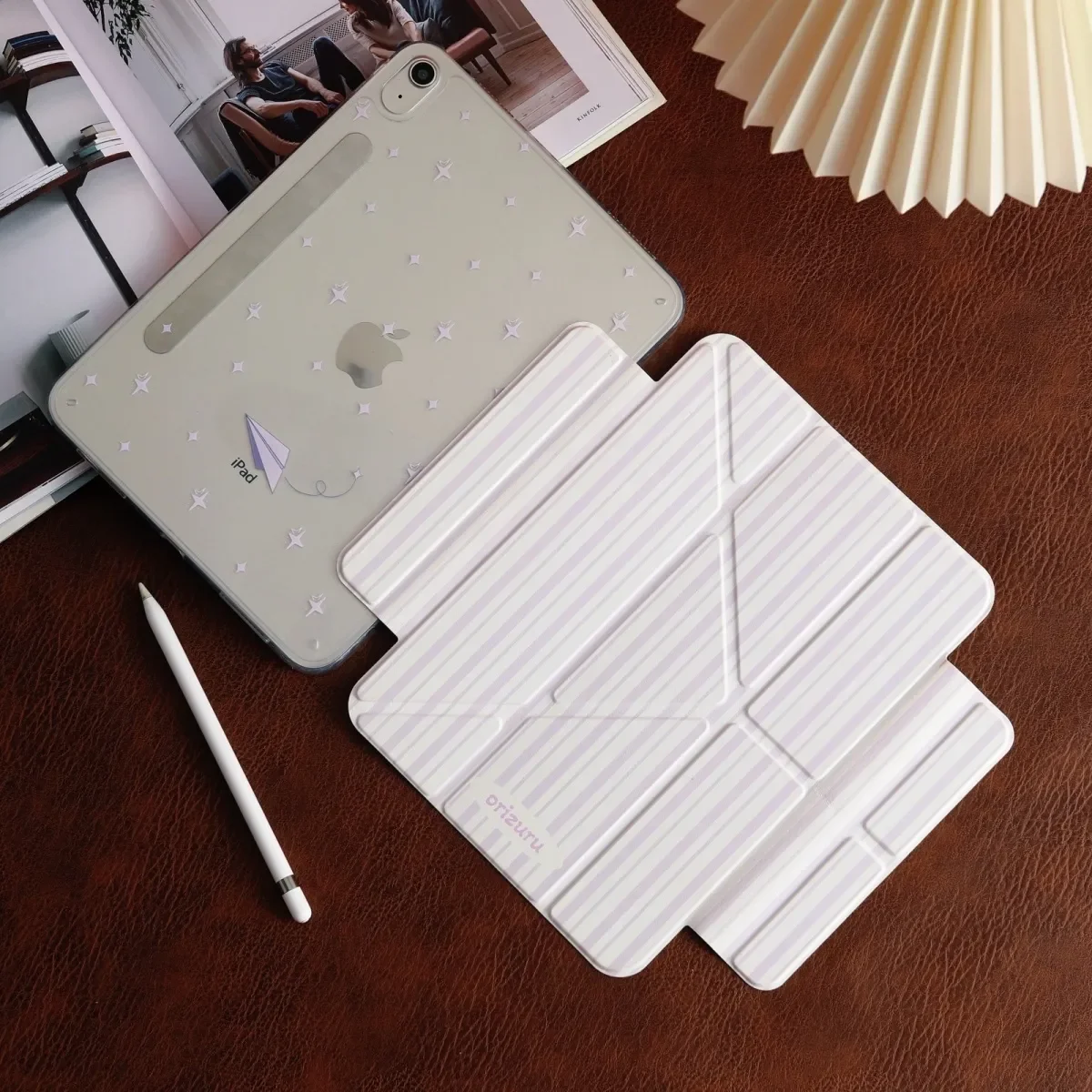 

Чехол для iPad Pro 13, 11 (M5, M4), 12.9 (A16), 10, 8, 7, 9, 10 поколений, для iPad Air 11 (M2, M3), Mini: чехол для планшета в стиле Y2K с полосками и звездами, розовый, для девочек