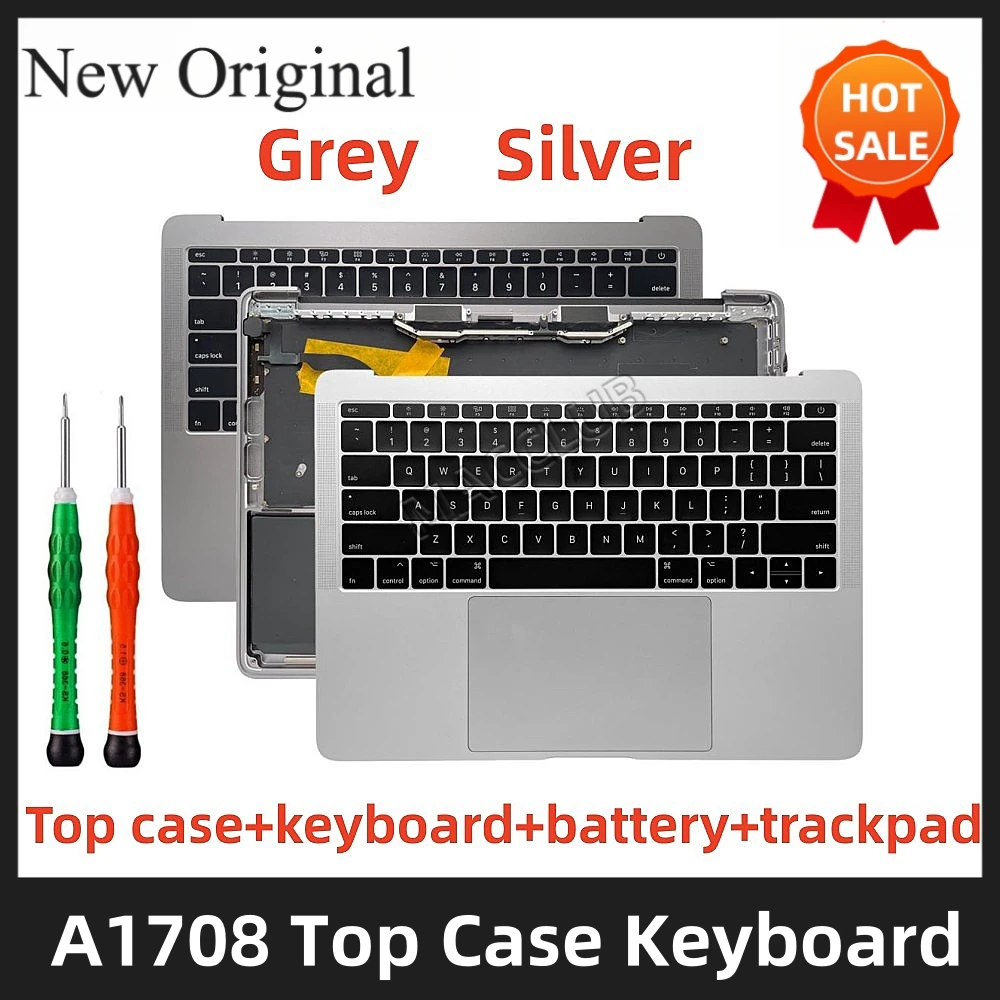 

Top case +Keyboard+Battery+trackpad for MacBook Pro 13" A1708 Top Case palmrest Keyboard 2016-17 Grey US UK 661-05114 661-07946