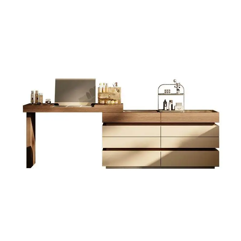 

Bedroom Minimalist High-end Designer Solid Wood Clamshell Integrated Corner Dressing Table