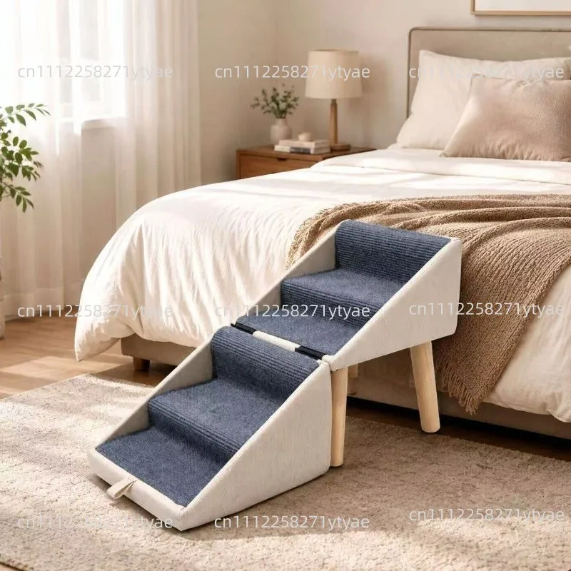 Foldable Pet Stairs and Stool 2 in 1, Dog Steps and Ramp for Small Dogs, Multifunctional Pet Ladder and Footstool