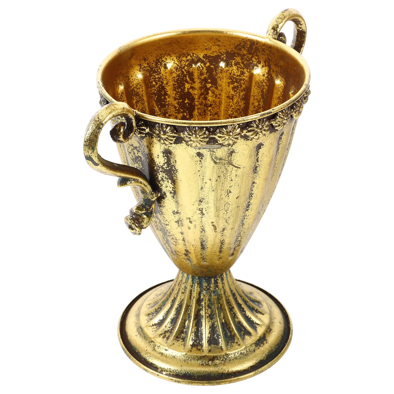 

Vintage Metal Planter Elegant European Solid Iron Tall Foot Flower Pot Decorative Vase Wedding Party Decoration Vintage