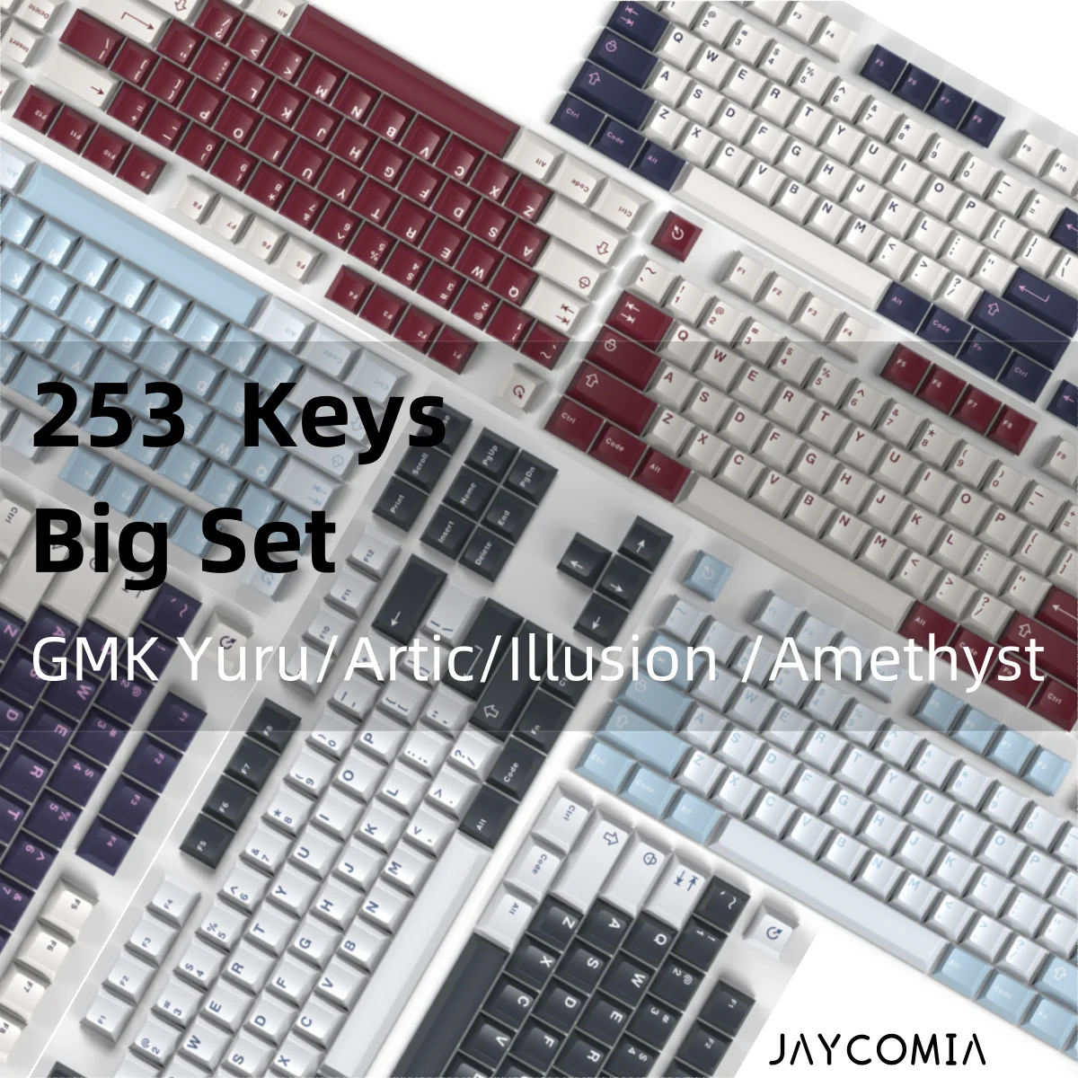 

GMK Clone 253 Keys Big Set Double Shot Keycaps Cherry Profile Yuru Wavez Artic For Mechanical Gaming Keyboard MX Blue Switch