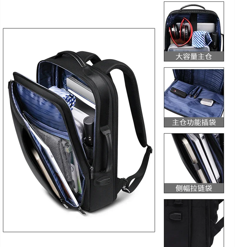 WILLIAMPOLO Backpack For Men Multifunctional Waterproof Business Bag For Laptop 15.6 Inch USB Charg Notebook Bags Large Capacity