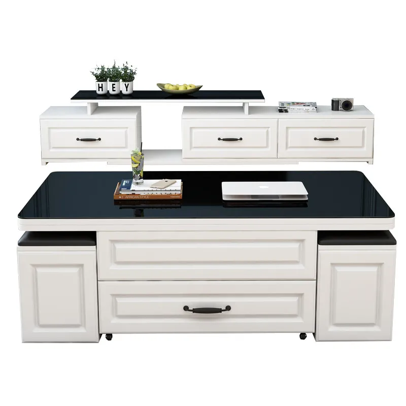 

Трансформируемый журнальный/обеденный стол из массива дерева для небольших квартир, складной, многофункциональный, для гостиной, бытовой, интегрированный